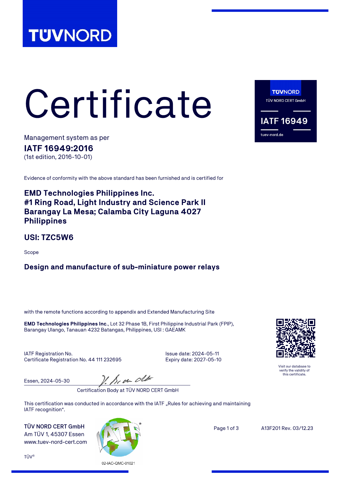 IATF 16949 Certification